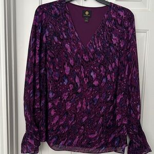 JM Collection Purple Patterned Blouse